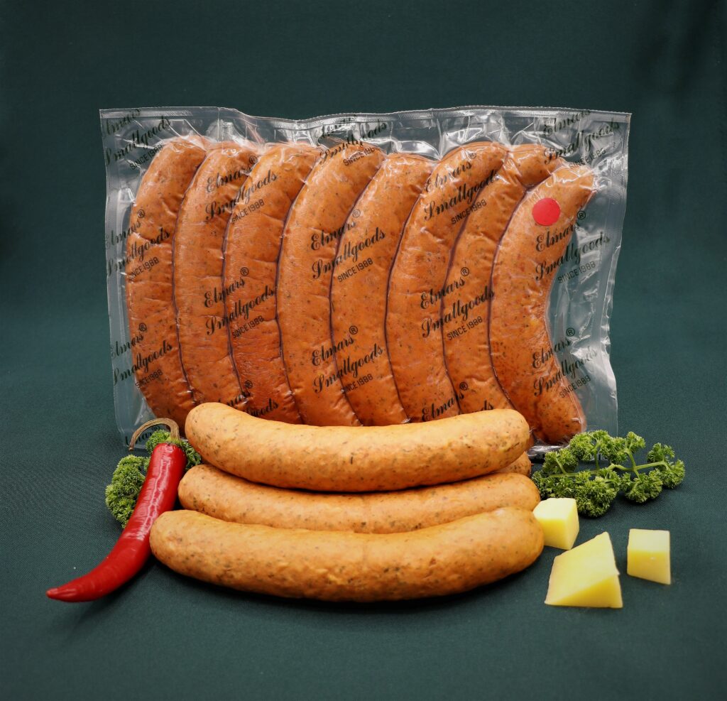 Large packet of Chili and Cheese Kransky made by Elmar's Smallgoods