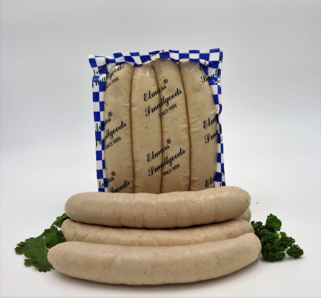 Small Weisswurst Sausage packet, quality German sausage by Elmar's Smallgoods