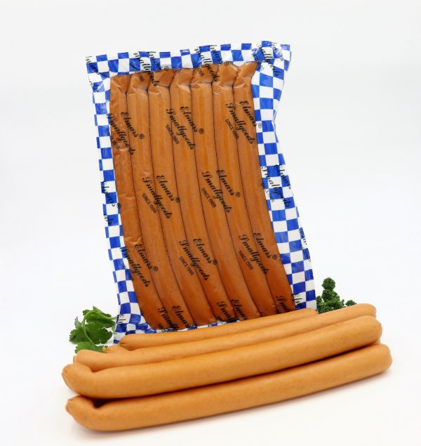Quality Australian pork and beef ground in a fine texture, traditionally seasoned with natural spices and a rich smoky beechwood flavour by Elmar's Smallgoods